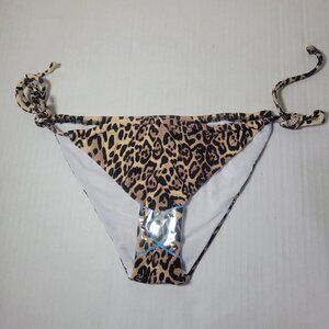 ASOS Design Leopard Print Bikini Bottoms With Adjustable Side Ties Size US 4